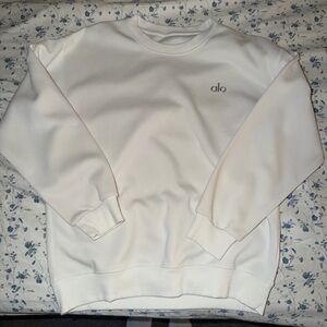ALO Yoga White Crewneck Sweater